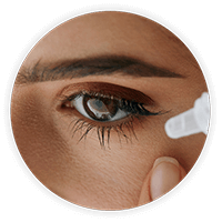 Woman using eye drops for Dry Eyes