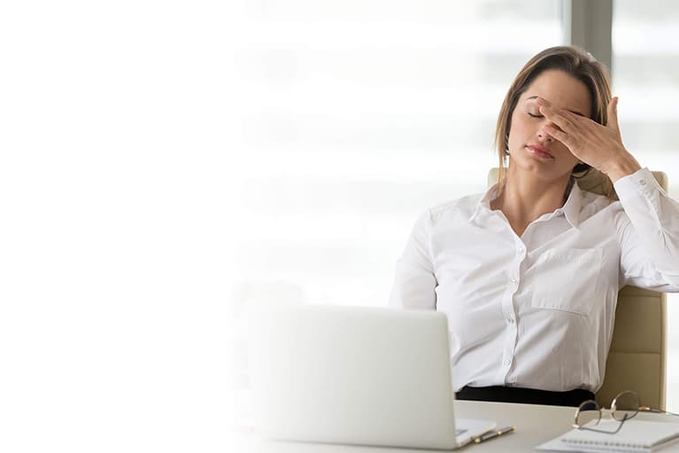 Woman suffering from Dry Eyes