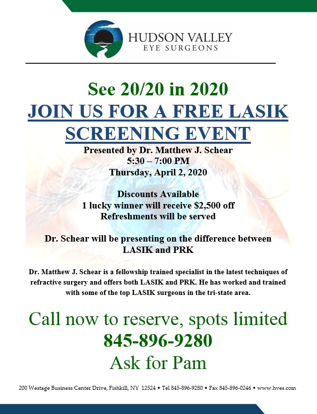 A Free LASIK Screening Event will be rescheduled